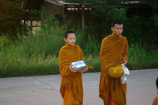 moines devant la maison