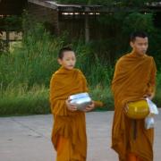 moines devant la maison