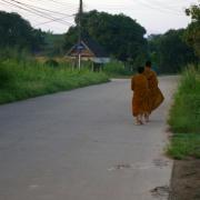 moines devant la maison